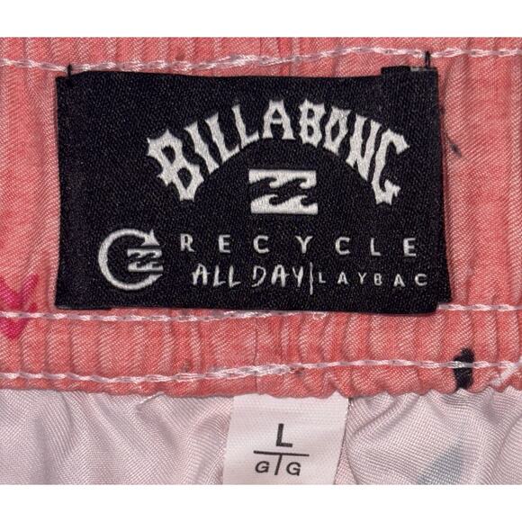Billabong Men's Swim Trunks Large Coral W/ Palms All Day Layback Board Shorts - Picture 7 of 7